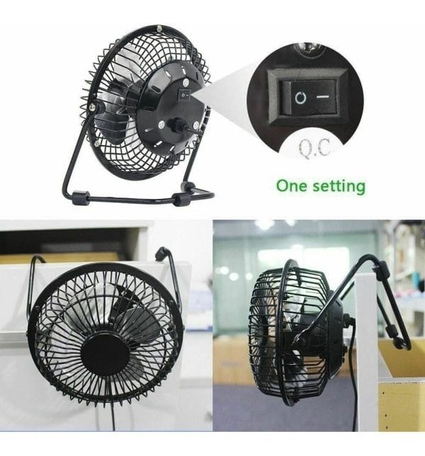 Mini Ventilador Usb De Metal Ideal Oficina Hogar Escritorio - Imagen 6