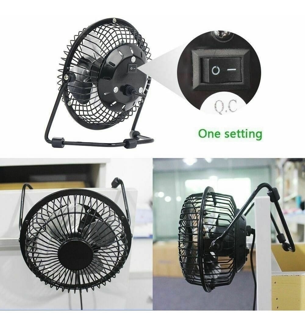 Mini Ventilador Usb De Metal Ideal Oficina Hogar Escritorio - Imagen 6