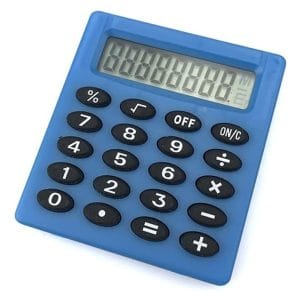 Mini Calculadora Escolar En Azul O Verde Medidas 46x50x8 Mm