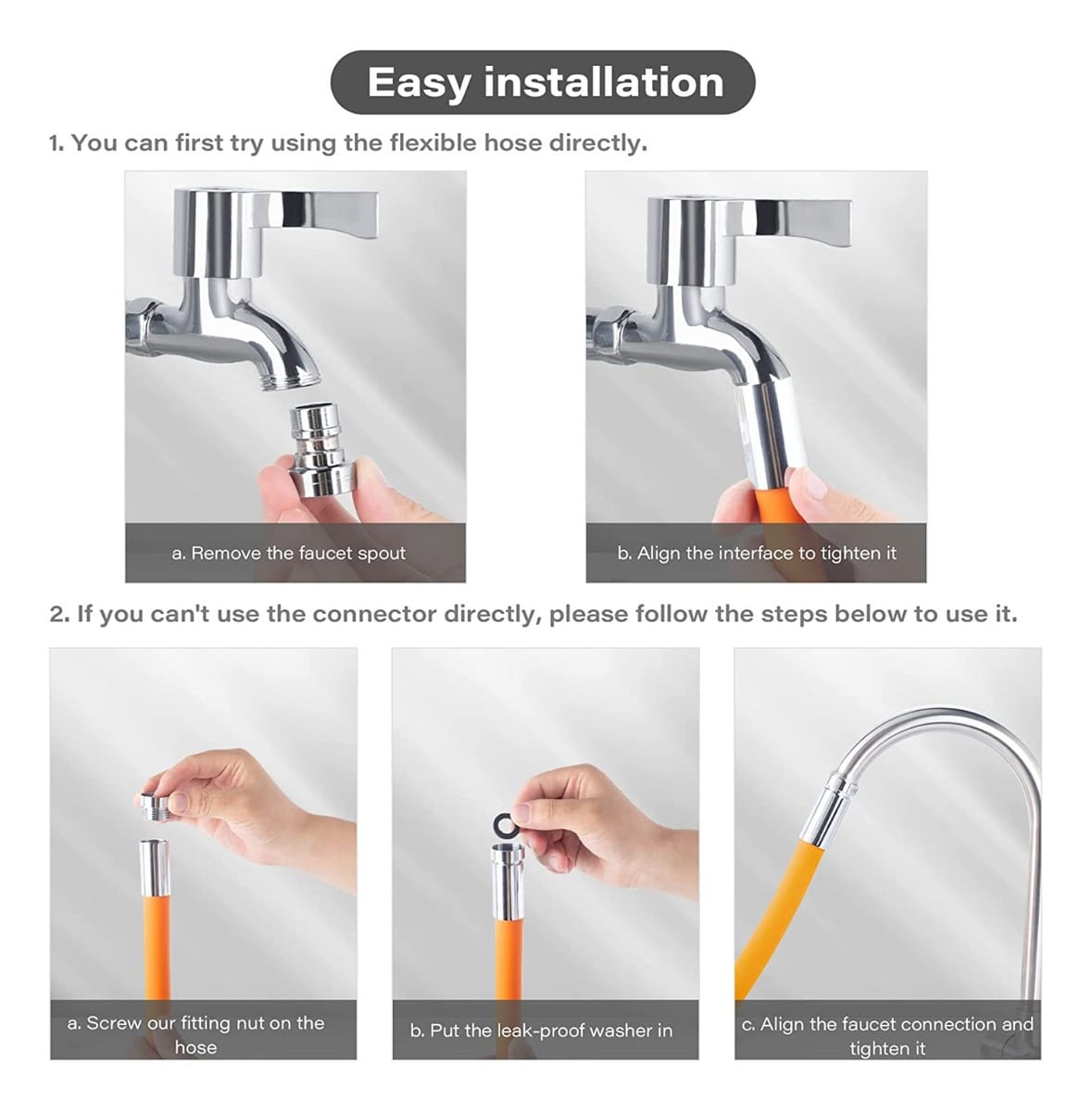 Manguera Flexible Silicona 50 Cm Grifo Canilla 360 Extensor - Imagen 8