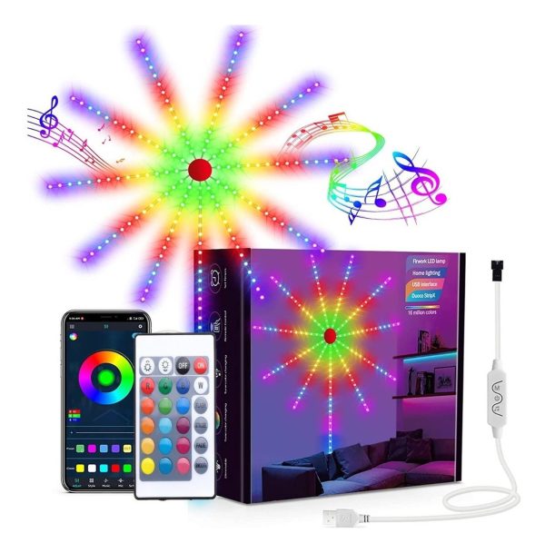 Cinta Led Rgb Fuegos Artificiales Bluetooth Alimentacion Usb