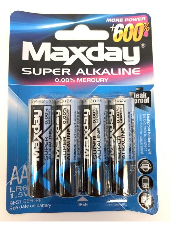 Pilas Alcalinas Baterias Maxday Aa Blister 4 Unidades 1,5v - Imagen 2