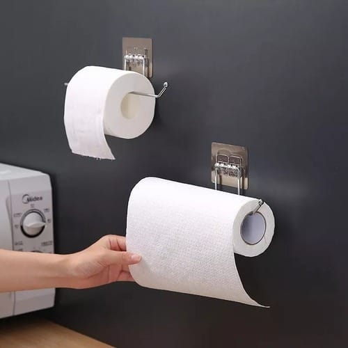 Porta Rollo Adhesivo Para Papel Higiénico O Toalla De Cocina - Imagen 7