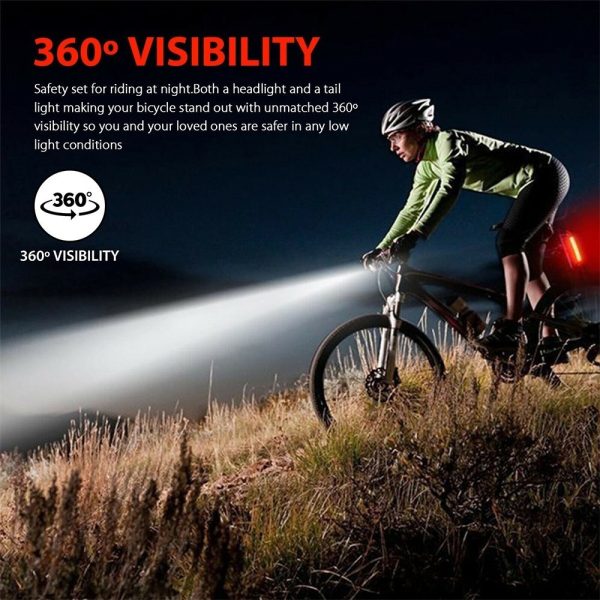 Kit Luces Led Bicicleta Delantera Y Trasera Recargables Usb - Imagen 2