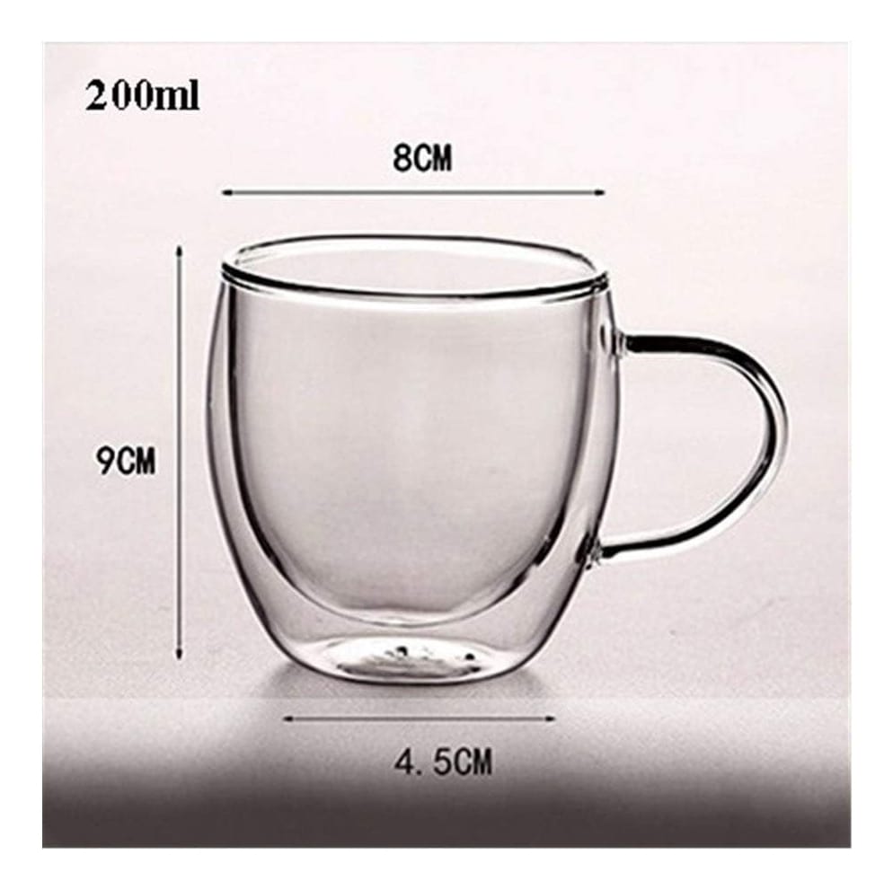 Taza Vidrio Doble Pared 250 Ml Café Té Aislante Frio Calor - Imagen 5