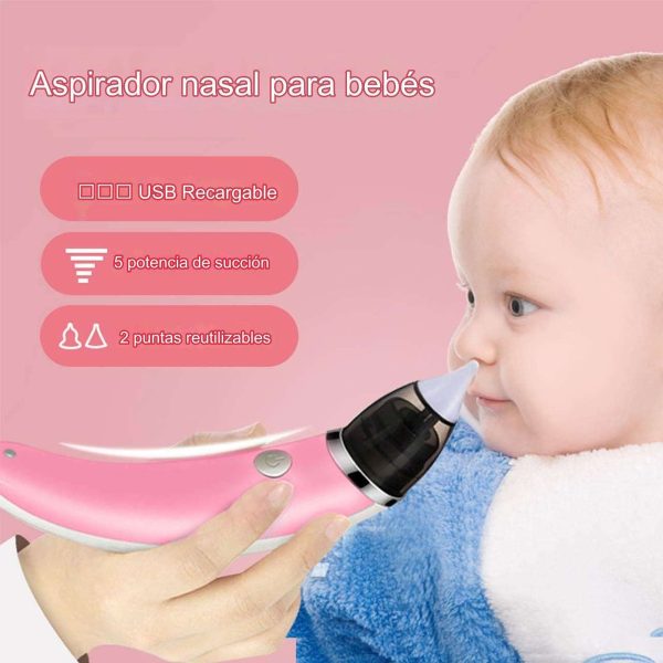 Aspirador Nasal Para Bebés Con 5 Niveles Recargable Usb - Imagen 4