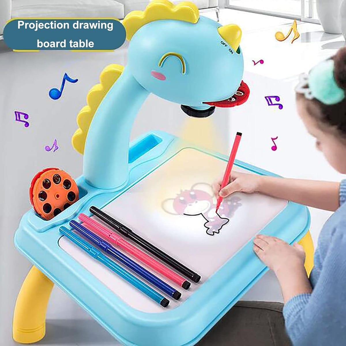 Mesa De Dibujo Para Niños Con Proyector Luz Musica Sonido - Imagen 5