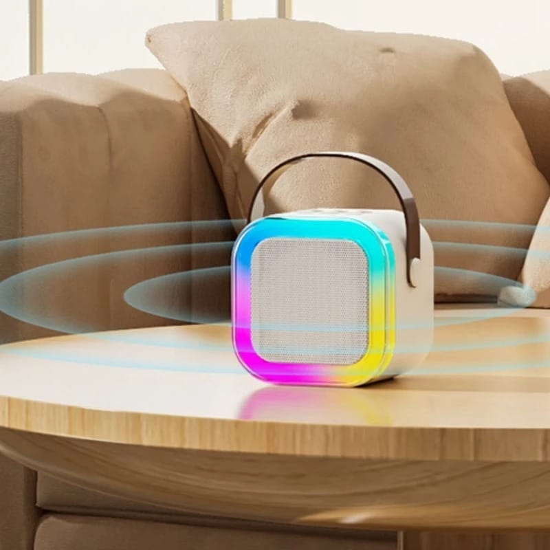 Mini Parlante Microfono Inalambrico Karaoke Led Bluetooth - Imagen 3