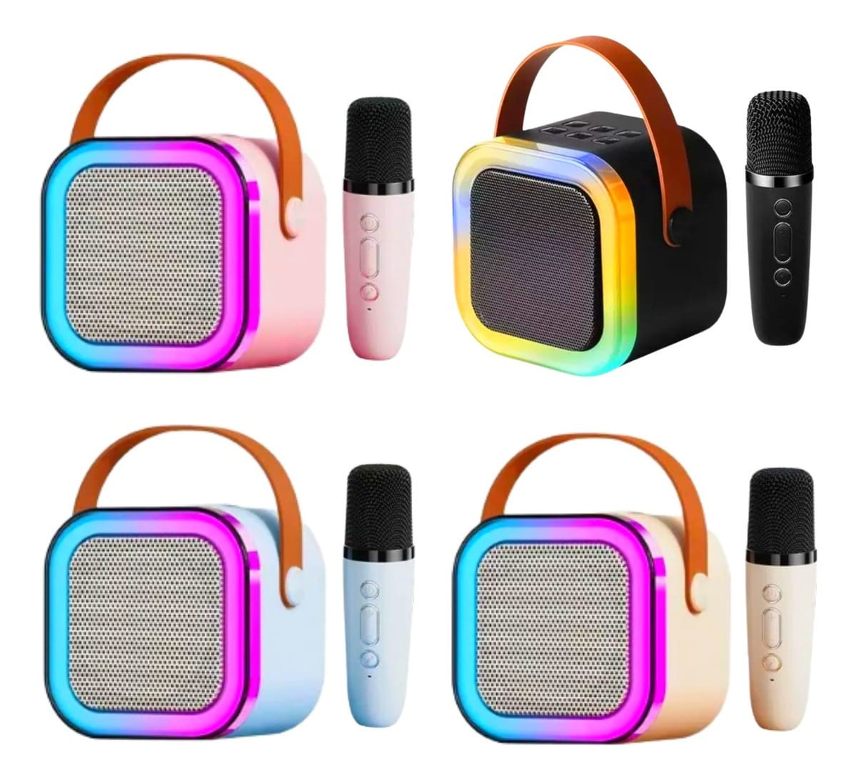 Mini Parlante Microfono Inalambrico Karaoke Led Bluetooth - Imagen 7