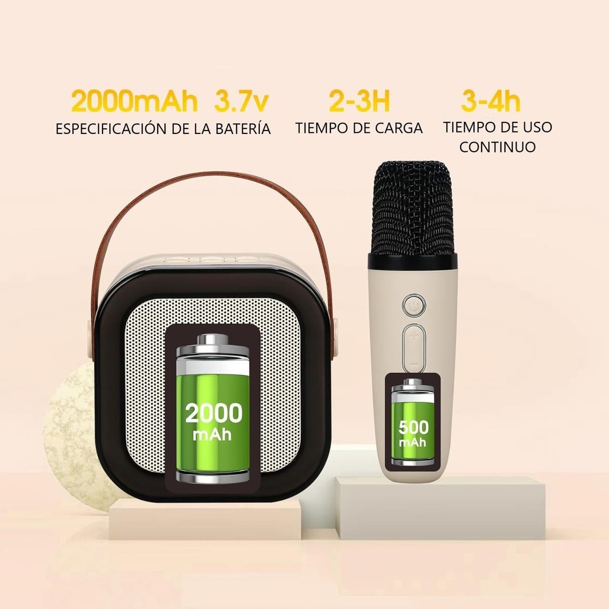 Mini Parlante Microfono Inalambrico Karaoke Led Bluetooth - Imagen 5