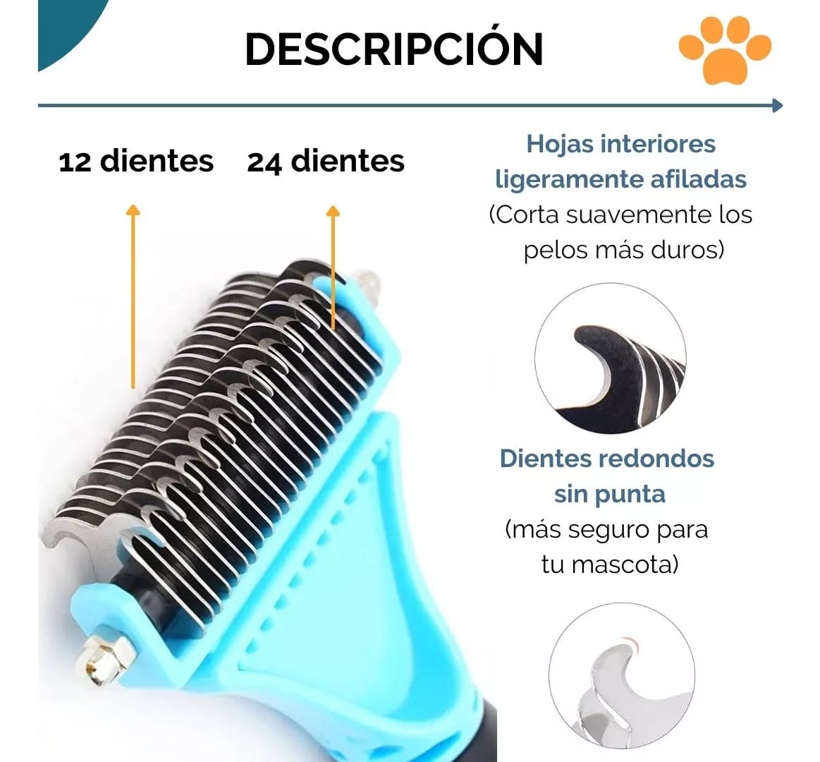 Cepillo Peine Cortador Nudos Pelos Perros Gatos Deslanador - Imagen 4