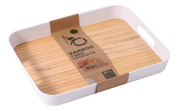 Bandeja Madera Bambu 26x32 Cm Mediana Rectangular Cocina