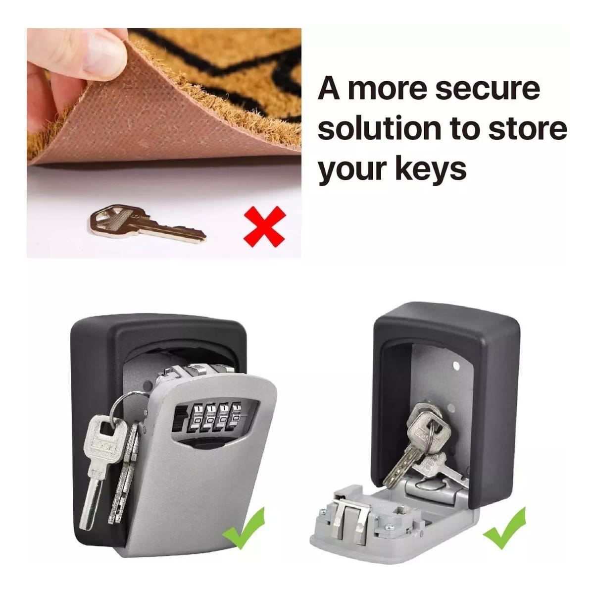 Cofre Caja Seguridad Para Llaves Con Codigo 4 Digitos Pared - Imagen 8