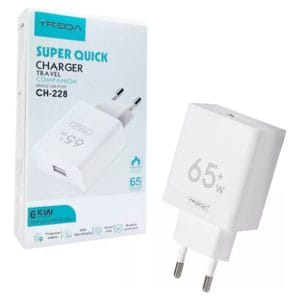 Cargador Celular Usb Ficha Carga Super Rapida 65 W Treqa
