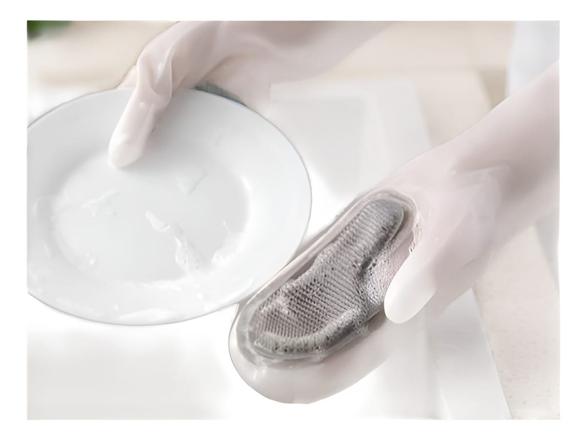 Guantes Cepillos Para Limpiar X Par Esponja Pvc Limpieza - Imagen 4