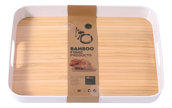 Bandeja Madera Bambu 26x32 Cm Mediana Rectangular Cocina - Imagen 2