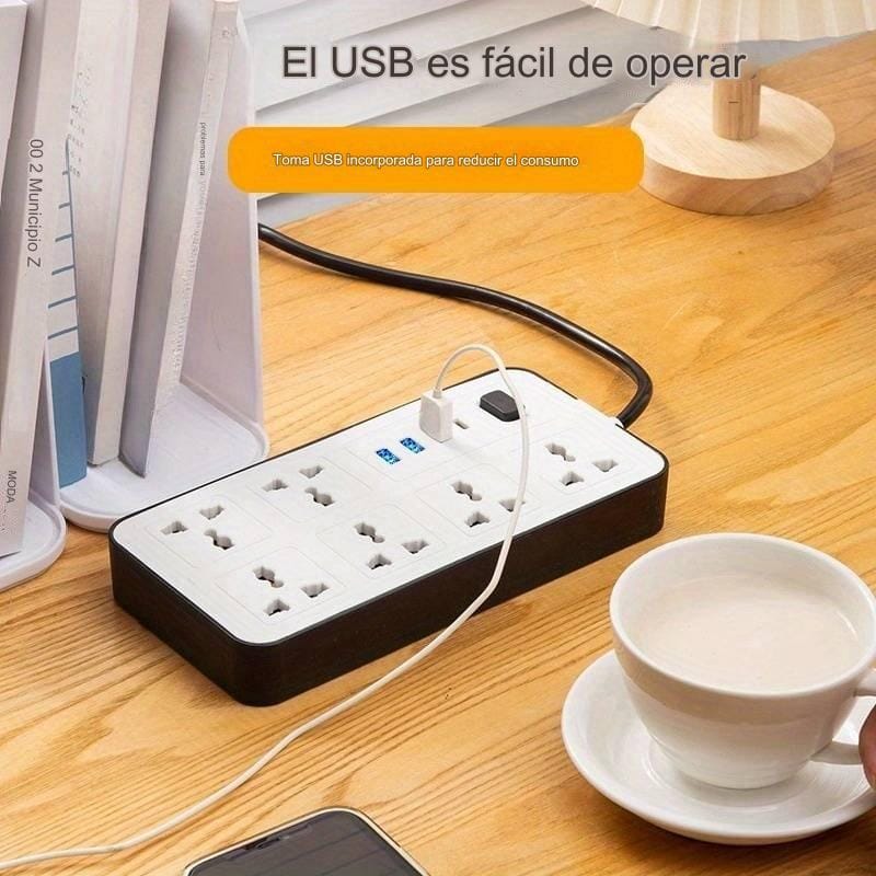 Alargue Zapatilla Eléctrica Adaptador 503 Con Usb 2m Treqa - Imagen 4