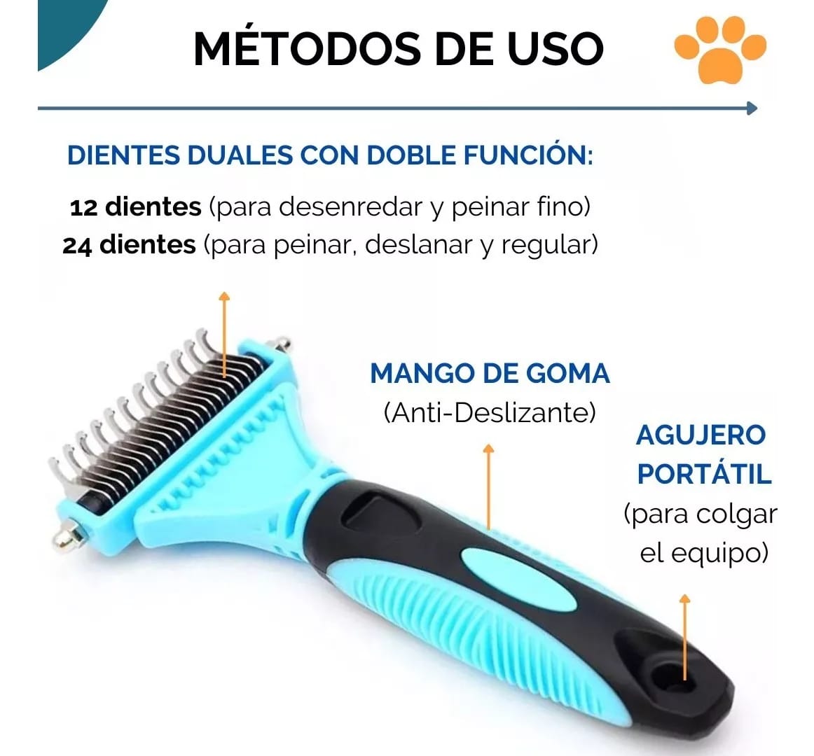 Cepillo Peine Cortador Nudos Pelos Perros Gatos Deslanador - Imagen 6