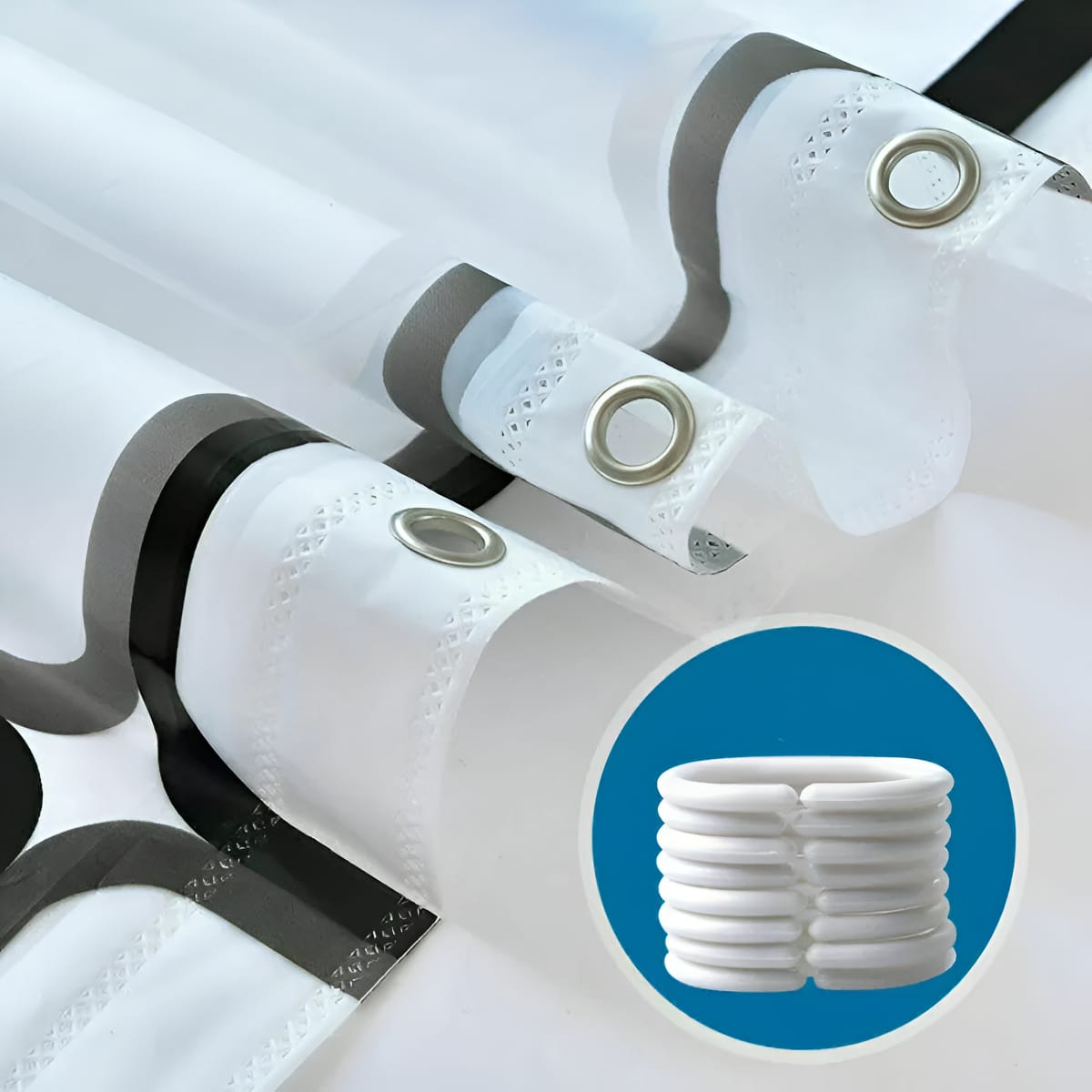 Cortina De Baño 180x180 Cm Impermeable Antimoho 12 Ganchos - Imagen 5