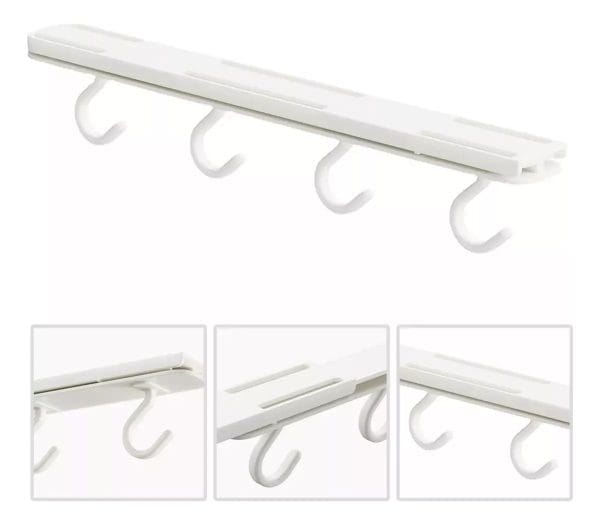 Extensible Colgar 4 Ganchos Alacena Adhesivo Cocina