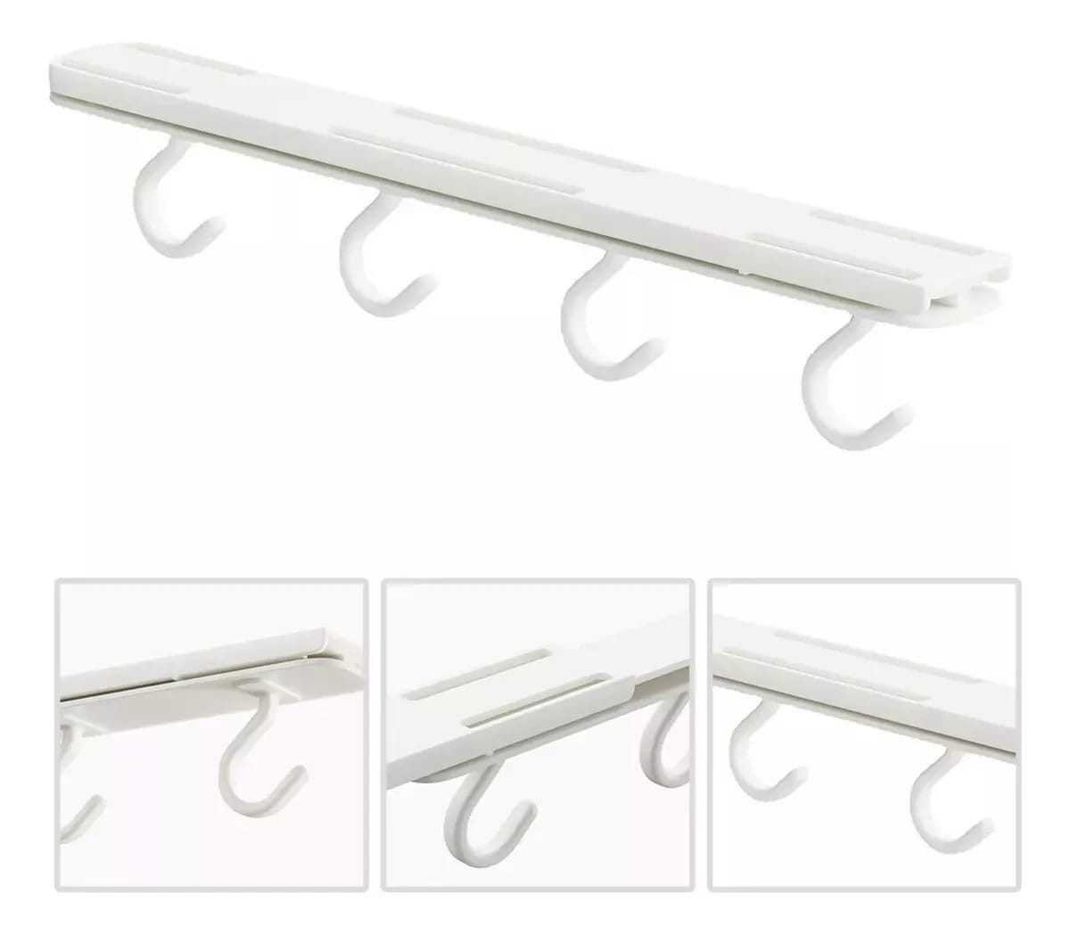 Extensible Colgar 4 Ganchos Alacena Adhesivo Cocina