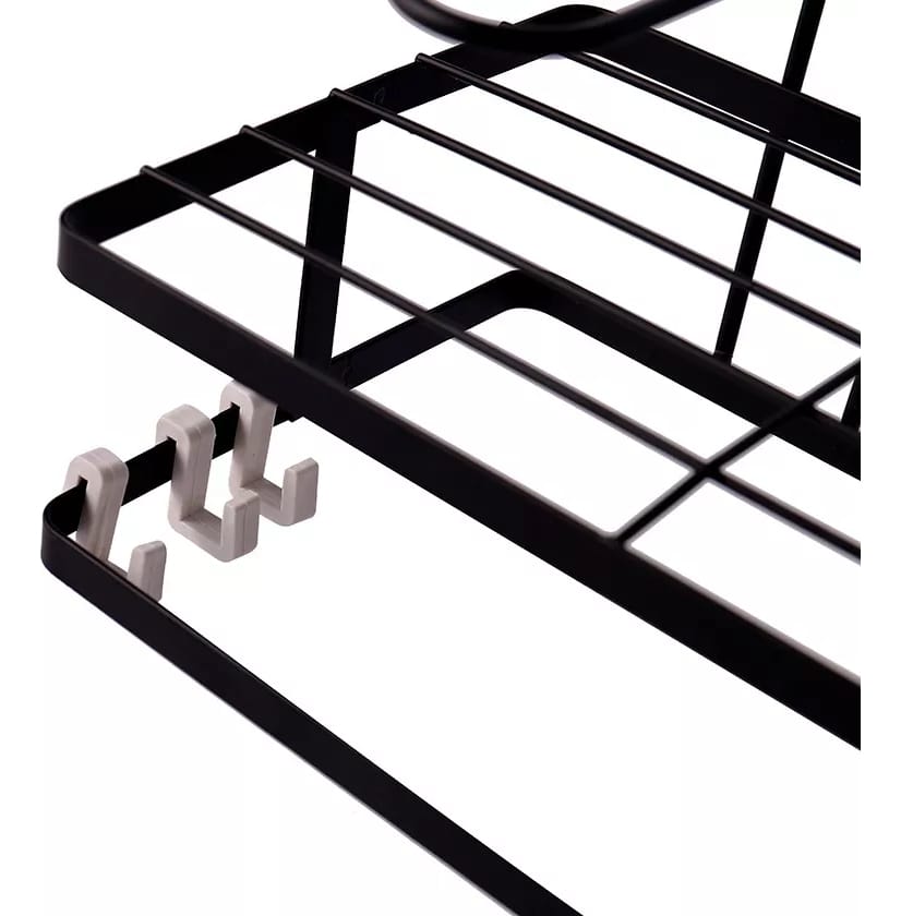 Estante Organizador Metal Pared Baño Adhesivo + Ganchos - Imagen 4