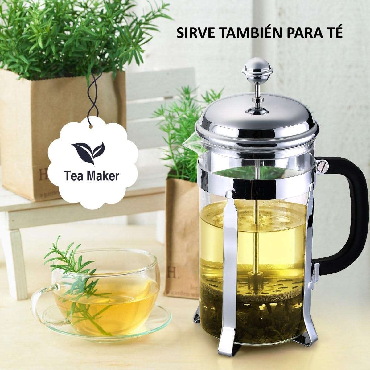 Cafetera Prensa Francesa Tetera 600 Ml Acero Inox 6 Tazas - Imagen 4