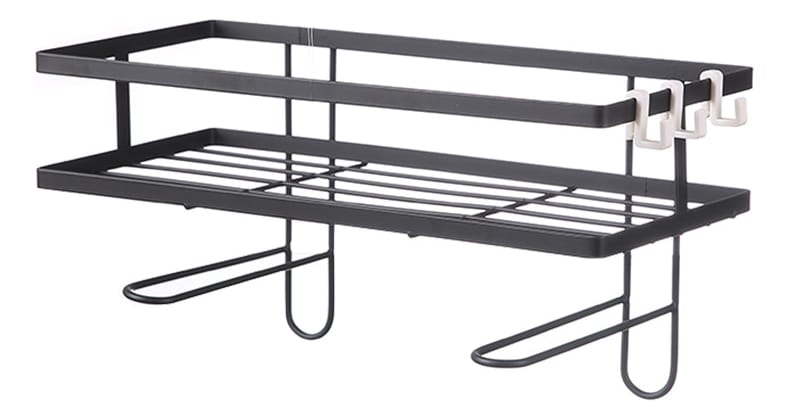 Estante Organizador Metal Pared Baño Adhesivo + Ganchos - Imagen 6