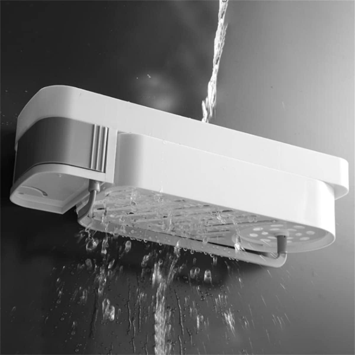 Esquinero Estante Plegable De Baño 34x27x8 Cm Ganchos - Imagen 5