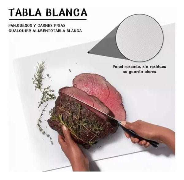 Tabla De Cocina De Pvc 43,5 X 27,5 X 0,8 Cm Doble Cara - Imagen 4