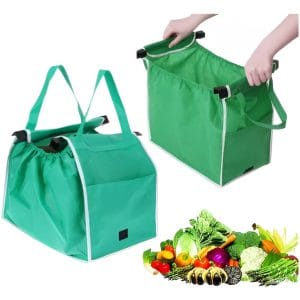 Bolsa Tela Tnt Plegable Con Clip Para Carrito Supermercado