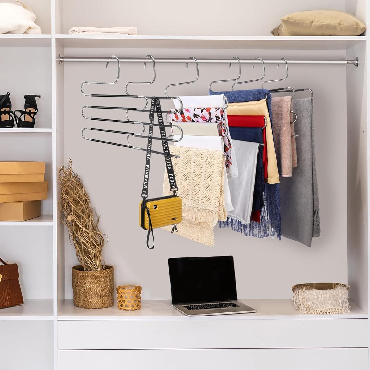 Perchas Plegable Antideslizante 5 Prendas Pantalones Toallas - Imagen 4