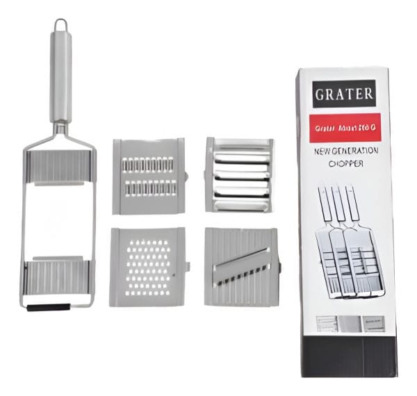 Rallador Con Agarre 4 Cuchillas Acero Inox Vegetales Cocina - Imagen 6