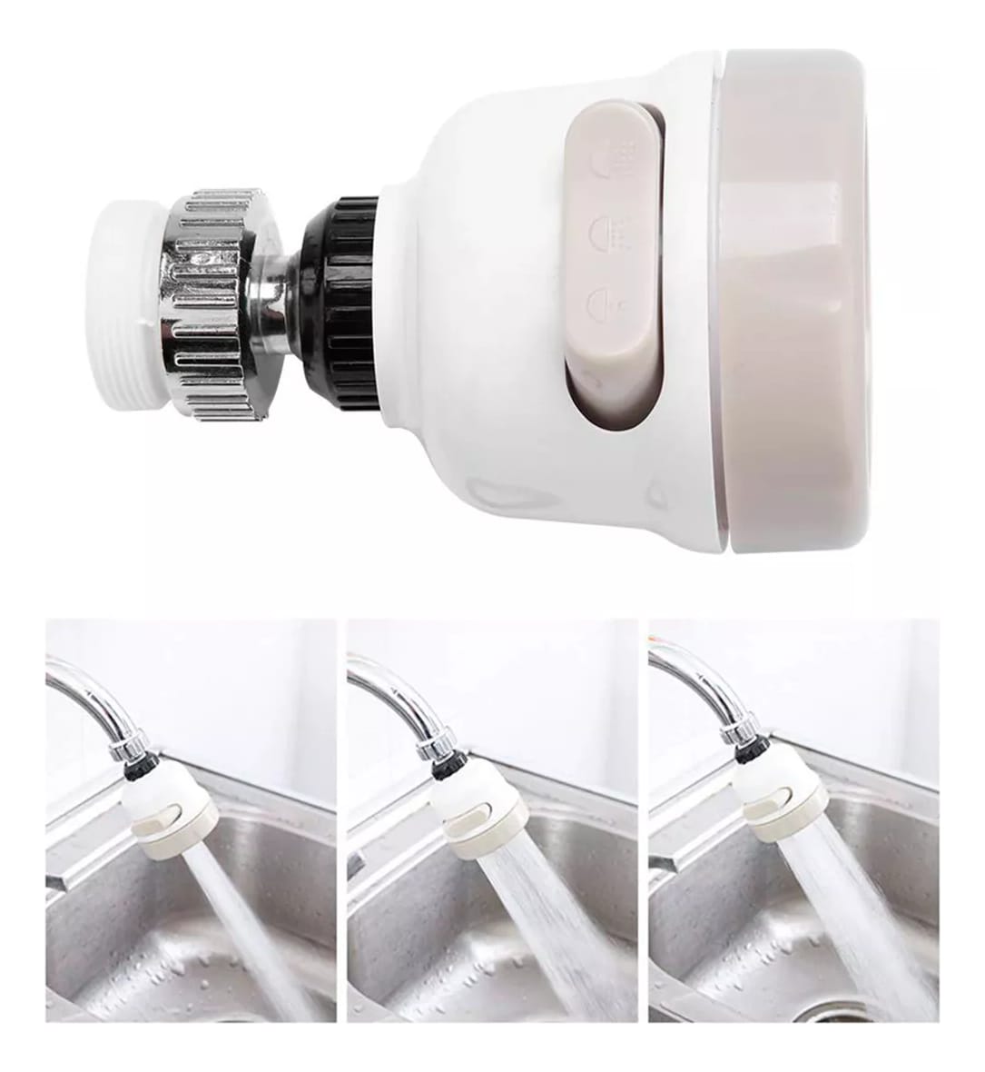Difusor Flexible Puntero De Grifos 3 Funciones Rotacion 360° - Imagen 3