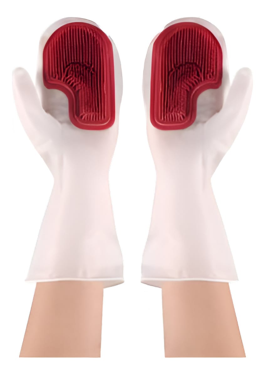 Guantes Cepillos Para Limpiar X Par Esponja Pvc Limpieza