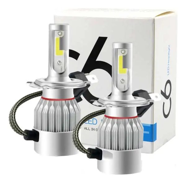 Kit Faros Lampara De Auto C6 H4 X2 Unidades Luz Led Coche