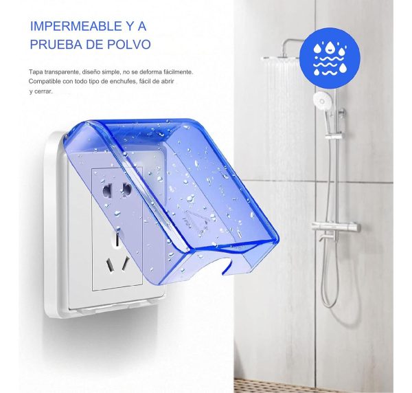 Caja Protectora Impermeable Enchufe Con Tapa Toma Corriente - Imagen 4