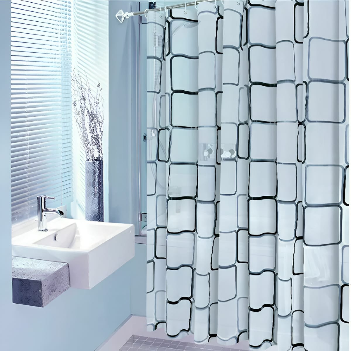 Cortina De Baño 180x180 Cm Impermeable Antimoho 12 Ganchos - Imagen 4