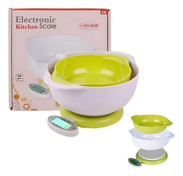 Balanza De Cocina Digital Plegable 1 A 5 Kg 2 Bowls Hogar - Imagen 6