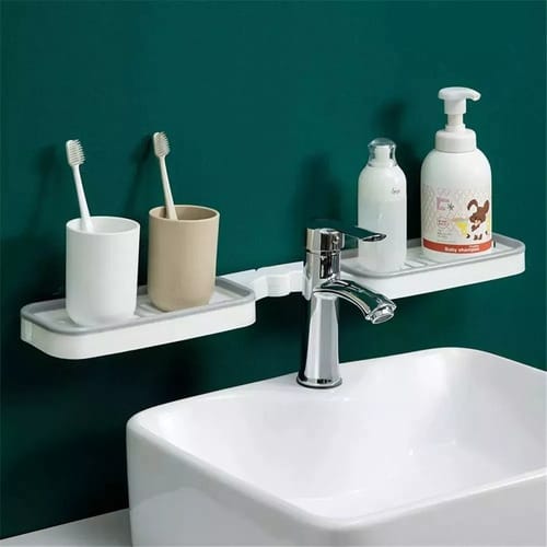 Soporte Organizador Plegable Para Baño Esquinero Repisa - Imagen 7