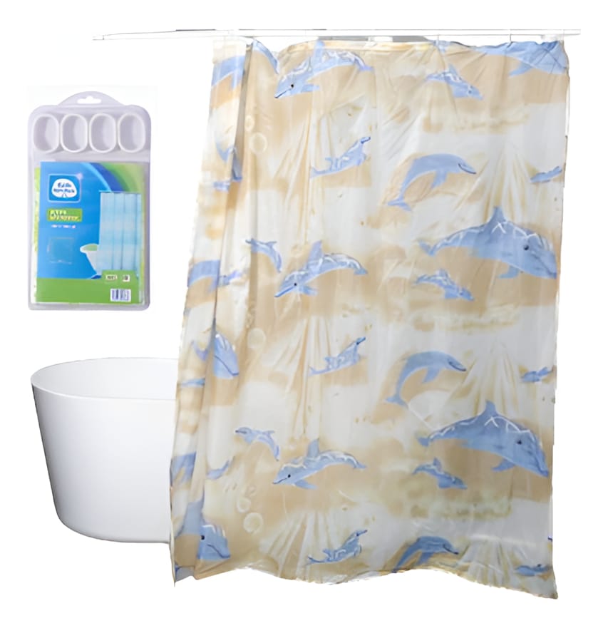 Cortina Baño 180x180 P032 Cm Impermeable Antimoho 12 Ganchos