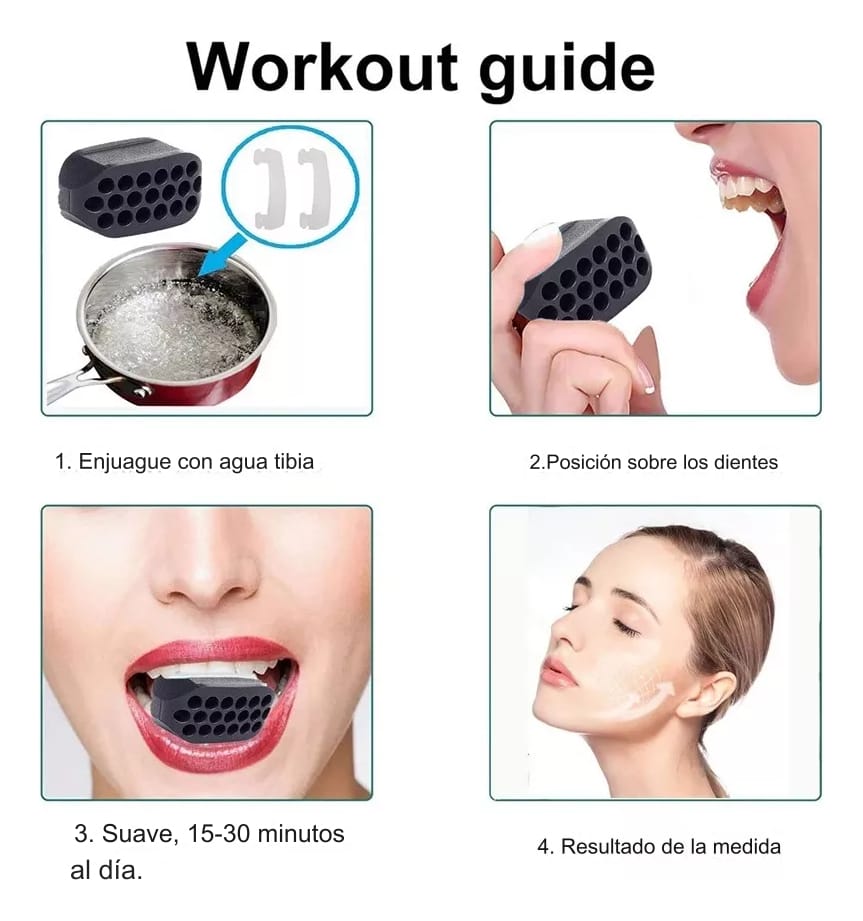Pack Ejercitador De Mandibula Masticador Facial Mentón X 2 - Imagen 5