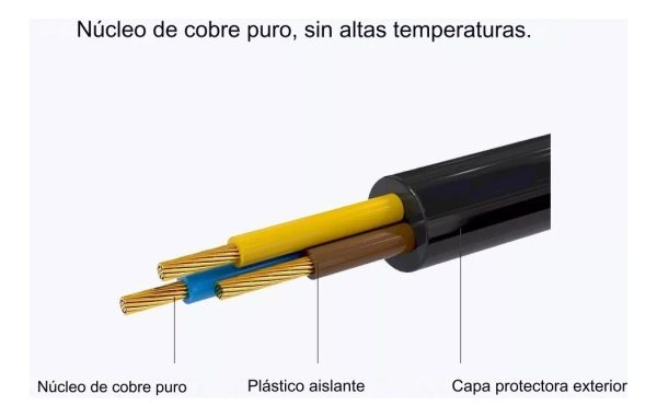 Cable 3 En Linea Italiano Schuko 1,5 M Pc Monitor Impresora - Imagen 3