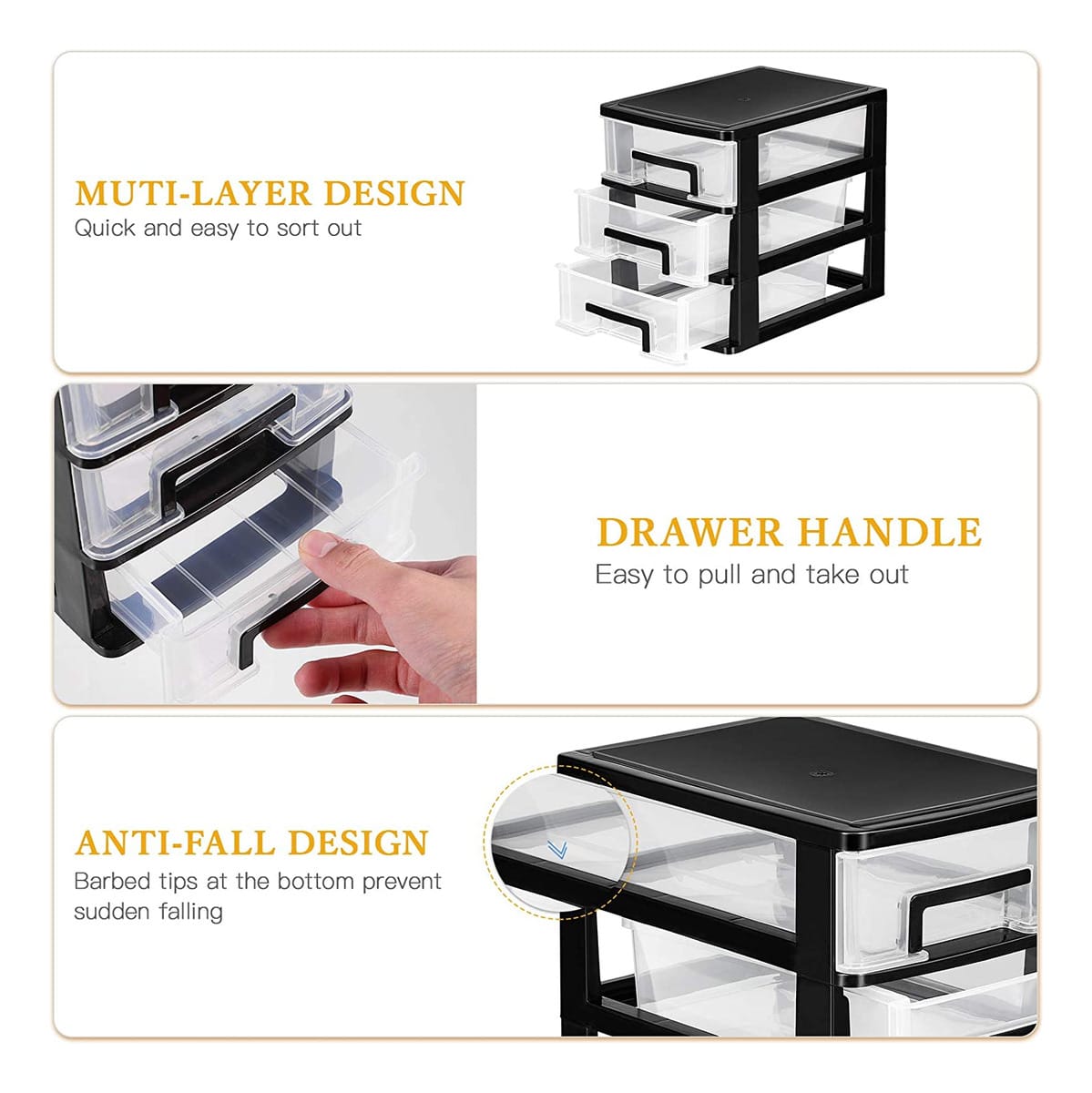 Organizador De 3 Cajones Niveles Almacenamiento Escritorio - Imagen 14