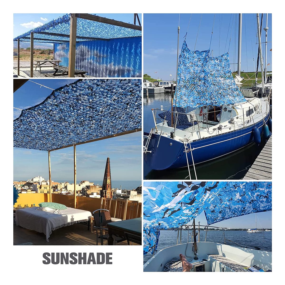 Red Malla Sombra Toldo Camuflaje 3x3m Anti Moho Alta Calidad - Imagen 7