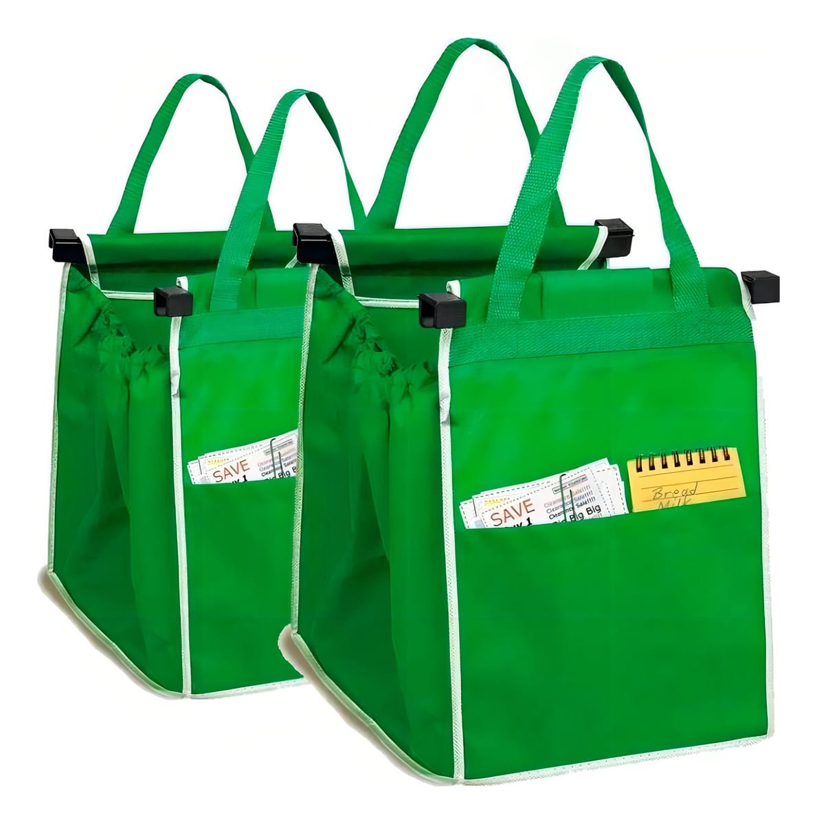 Bolsa Tela Tnt Plegable Con Clip Para Carrito Supermercado - Imagen 4