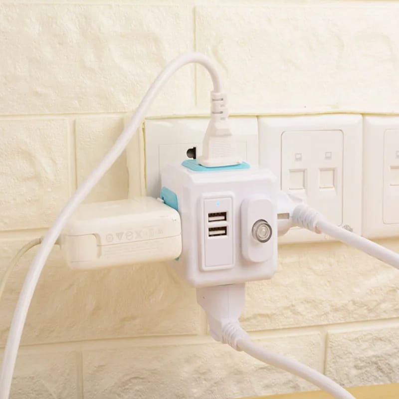 Zapatilla Adaptador Universal 4 Puertos Usb Shuko 509 Treqa - Imagen 4