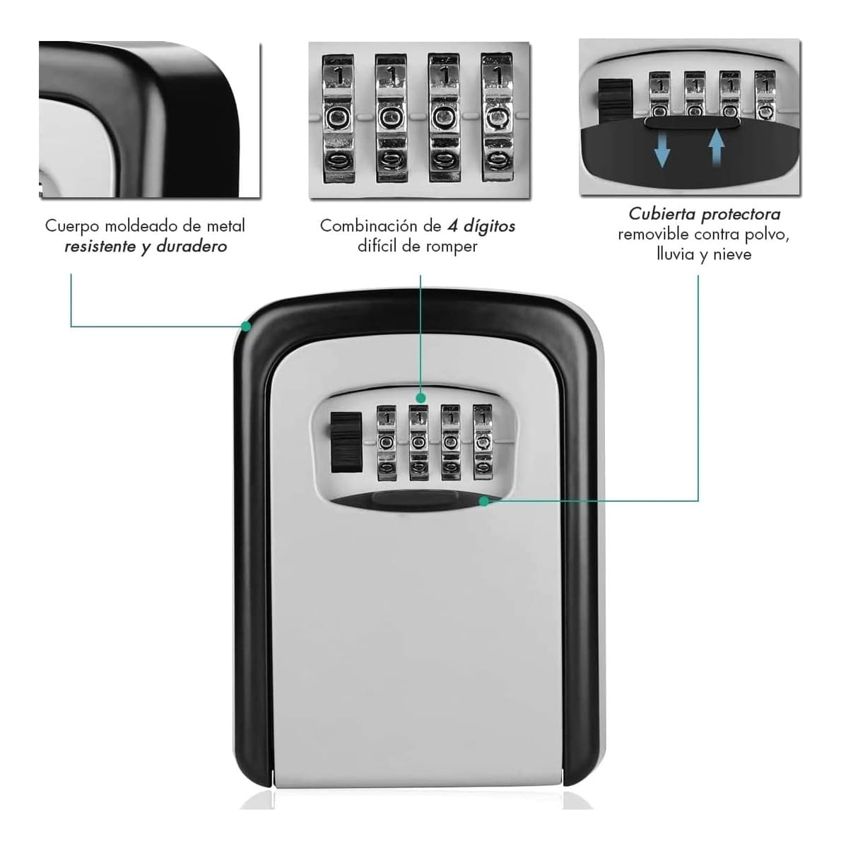 Cofre Caja Seguridad Para Llaves Con Codigo 4 Digitos Pared - Imagen 5