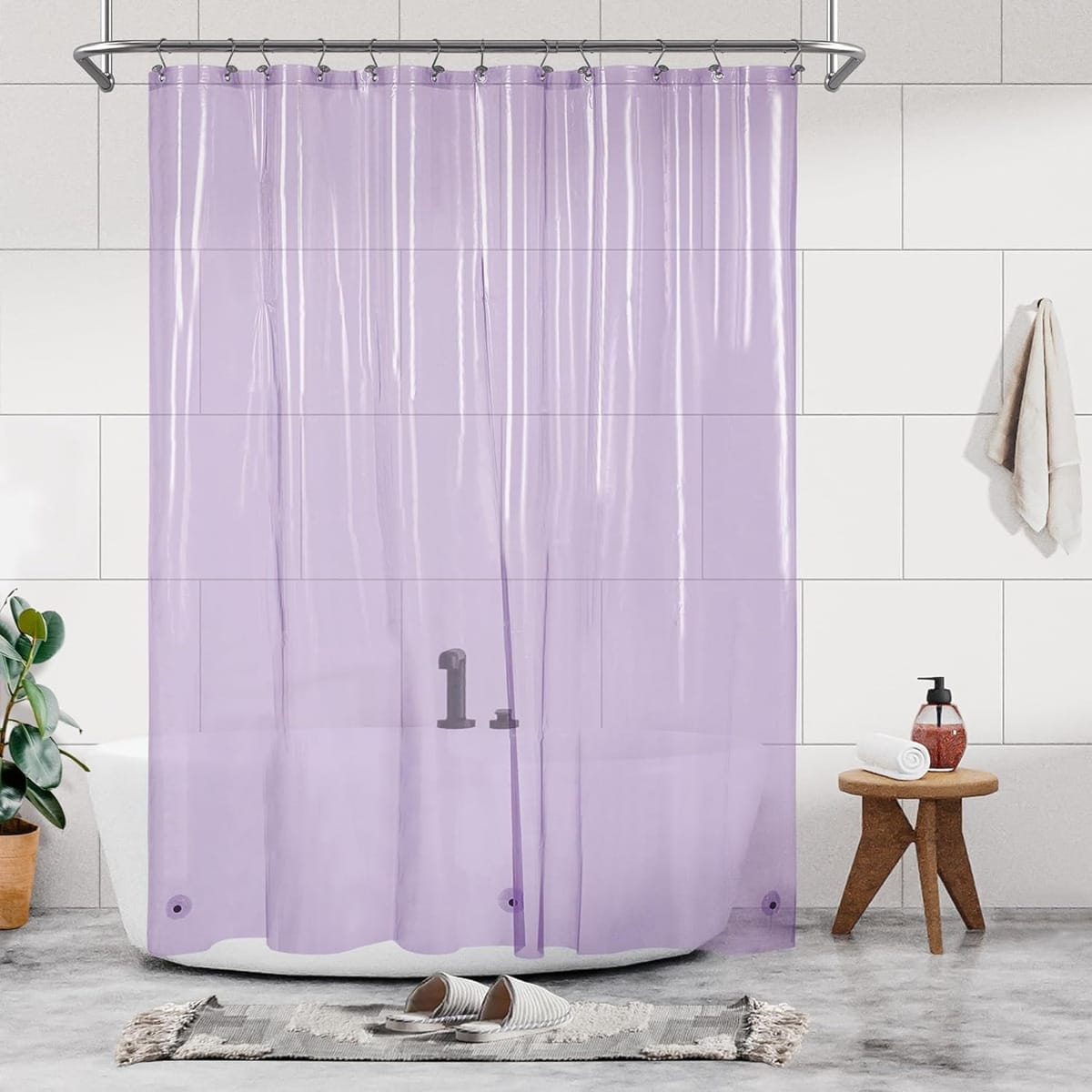 Cortina De Baño Traslucida 180x180 Cm Impermeable Y Antimoho - Imagen 6
