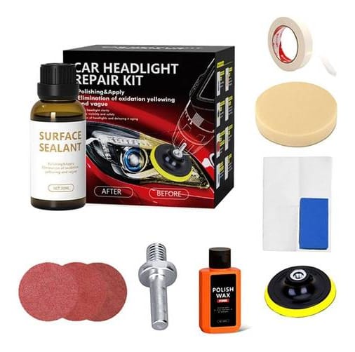 Kit Restauracion Pulido Faros Completo Auto Coche Moto 30 Ml